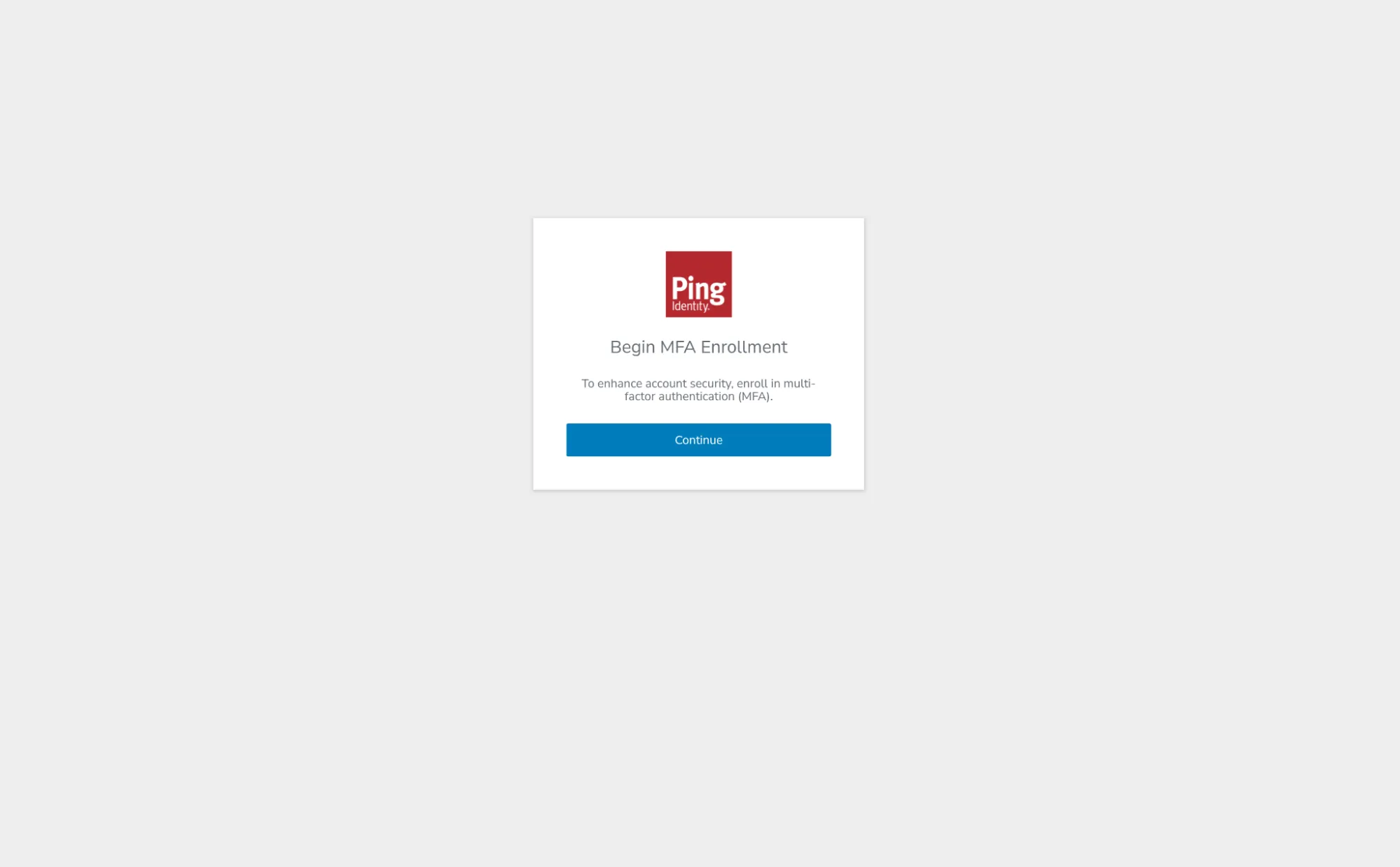A screenshot of the user flow where the admin has to enroll an mfa device