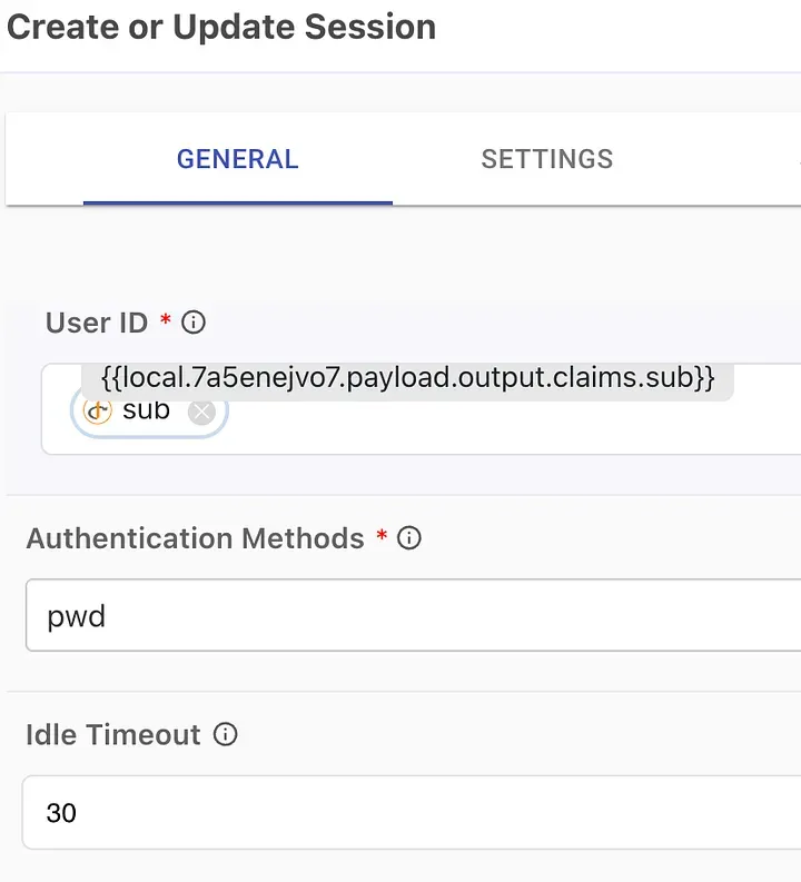 Using the PingOne Authentication connector to create a session