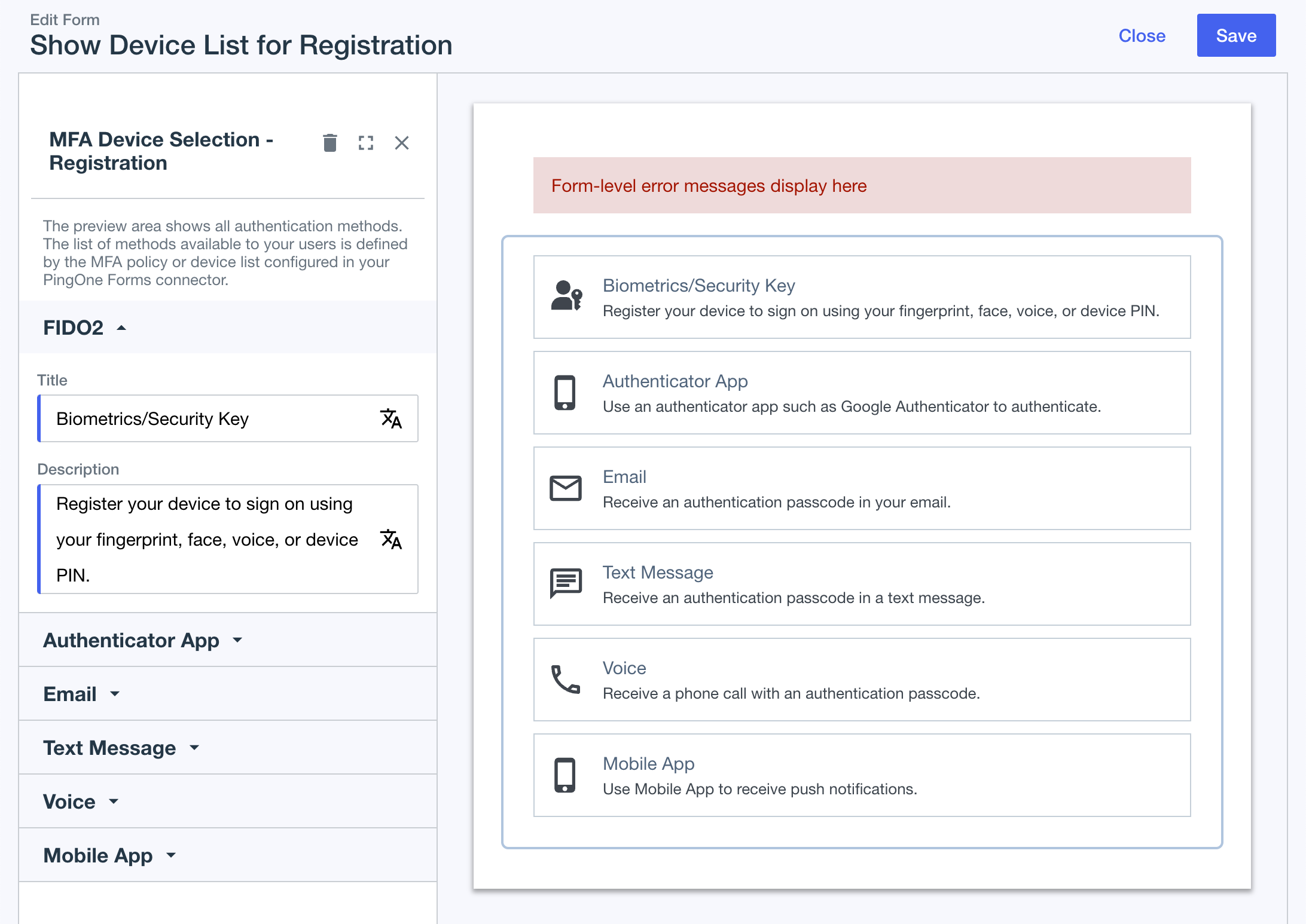 p1 forms fido device list registration