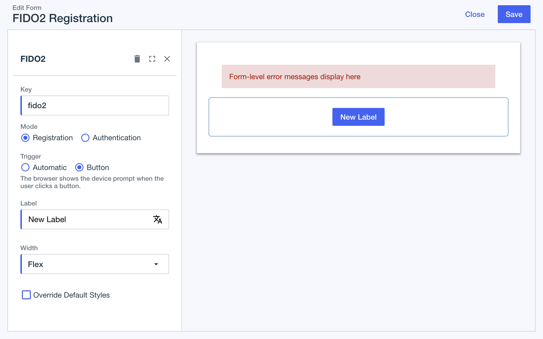 p1 forms fido registration