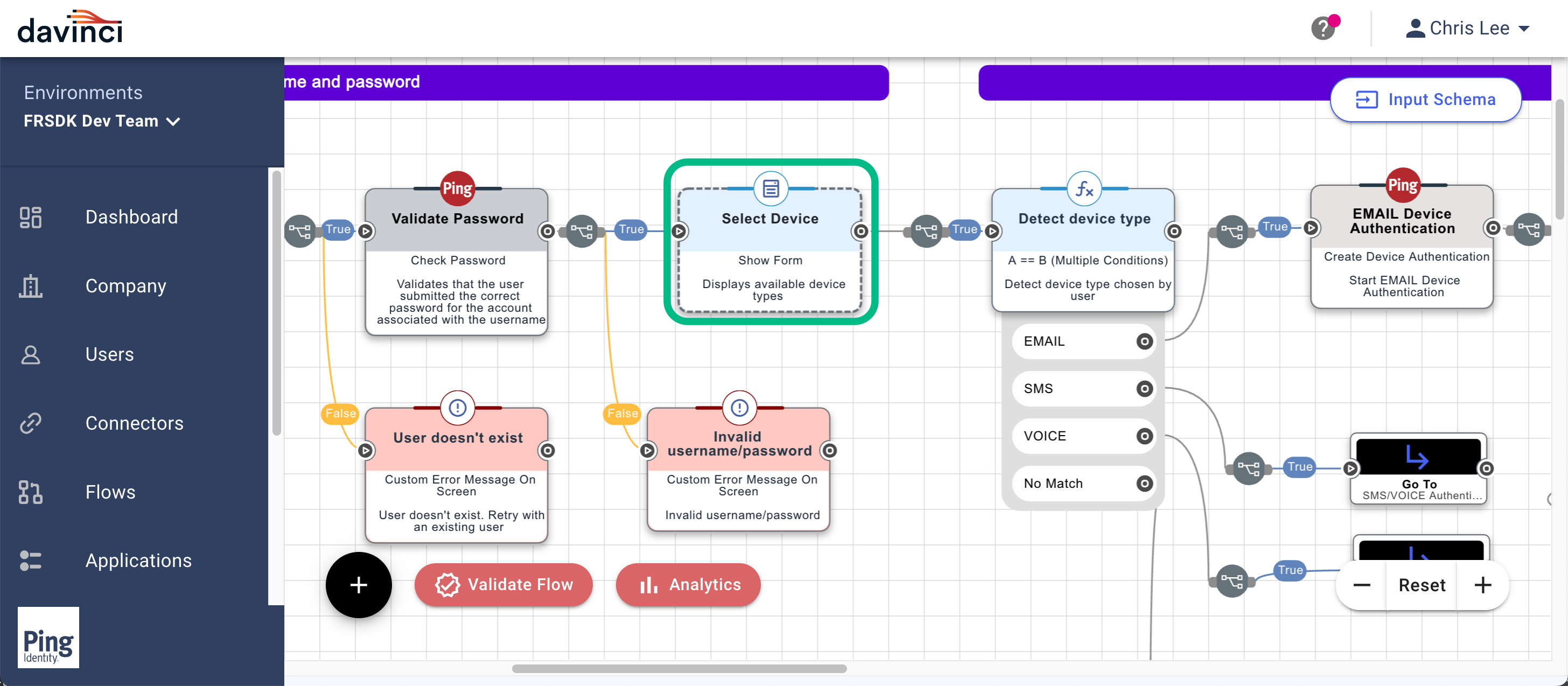 Example of a Forms Connector in a DaVinci flow.