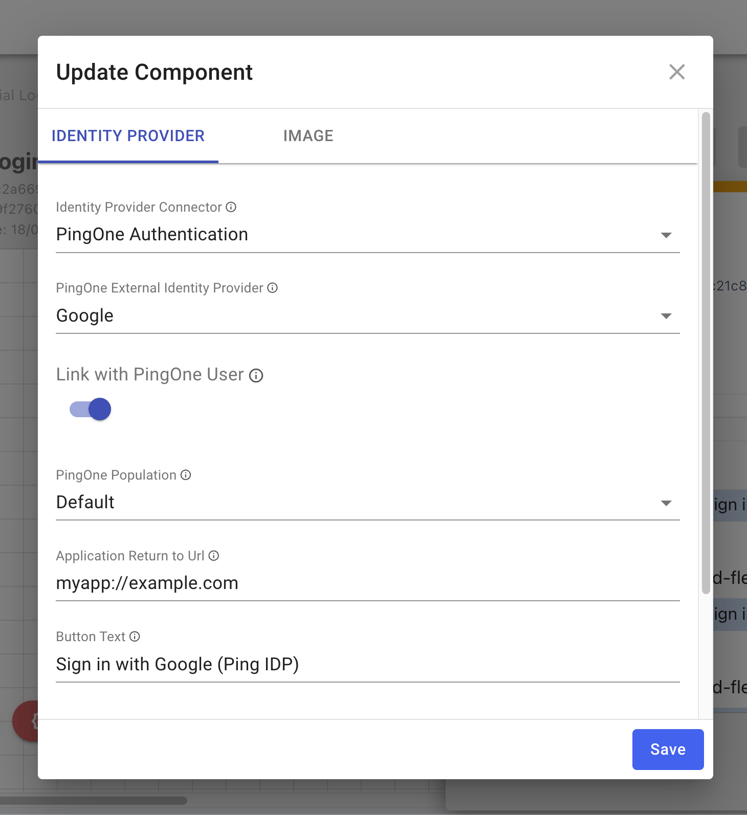 Configuring an skIdP component in an HTTP connector.