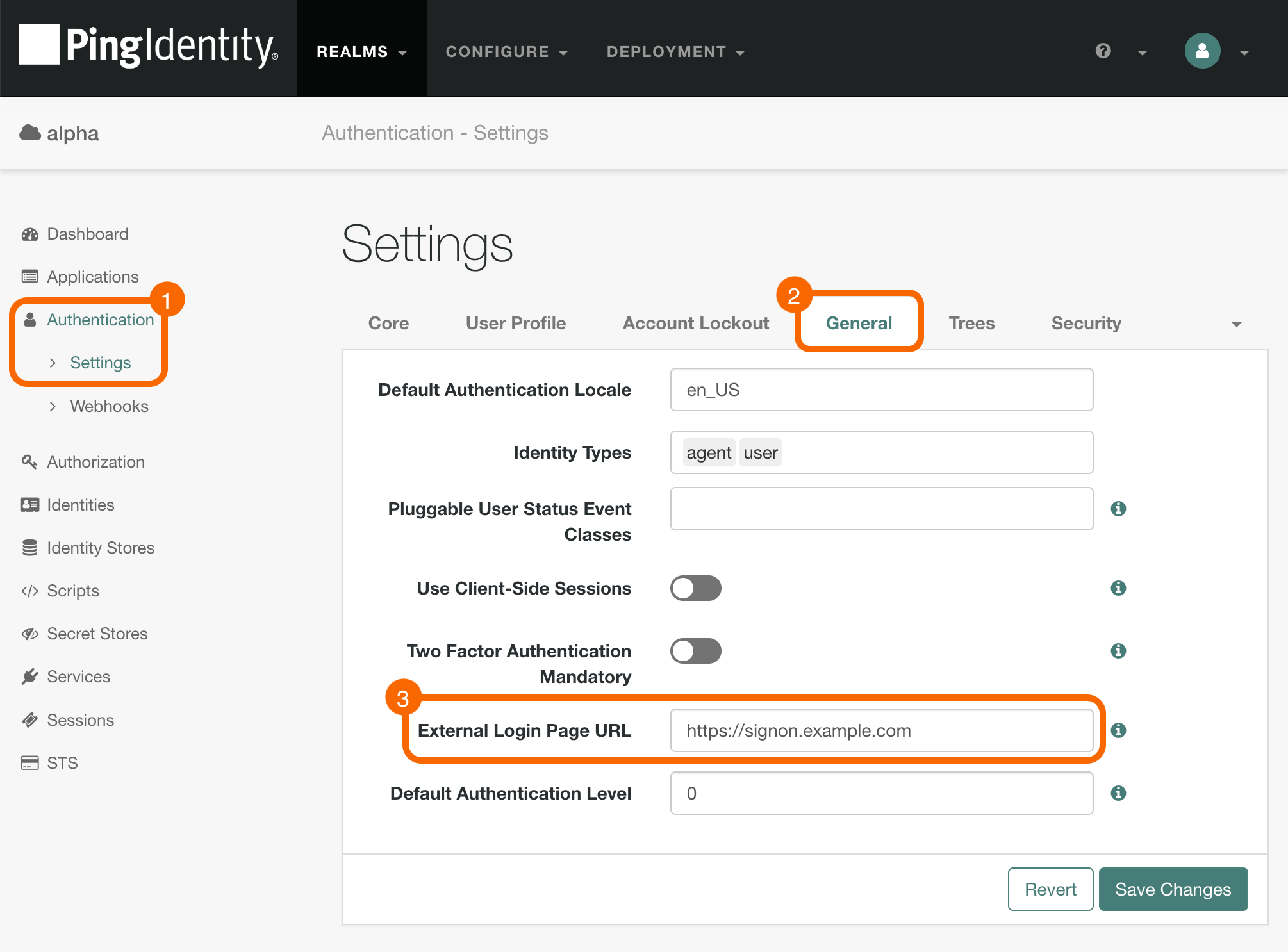 Configuring the External Login Page URL property in PingAM and Advanced Identity Cloud