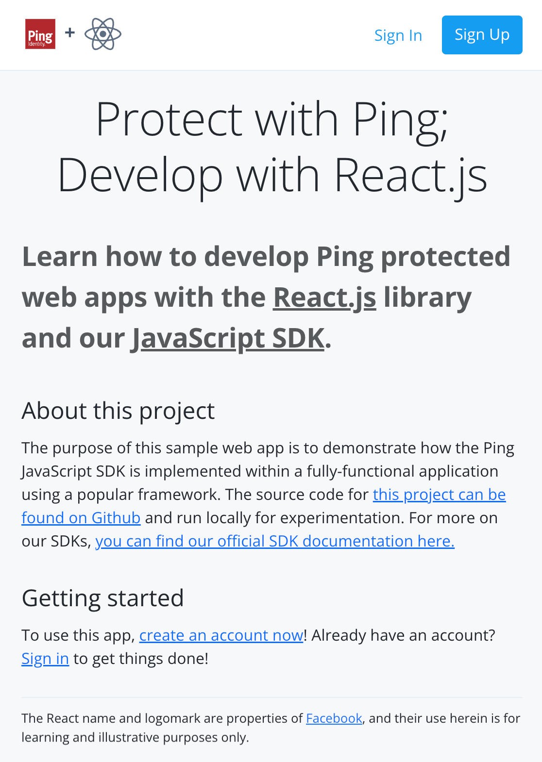 react journey first page