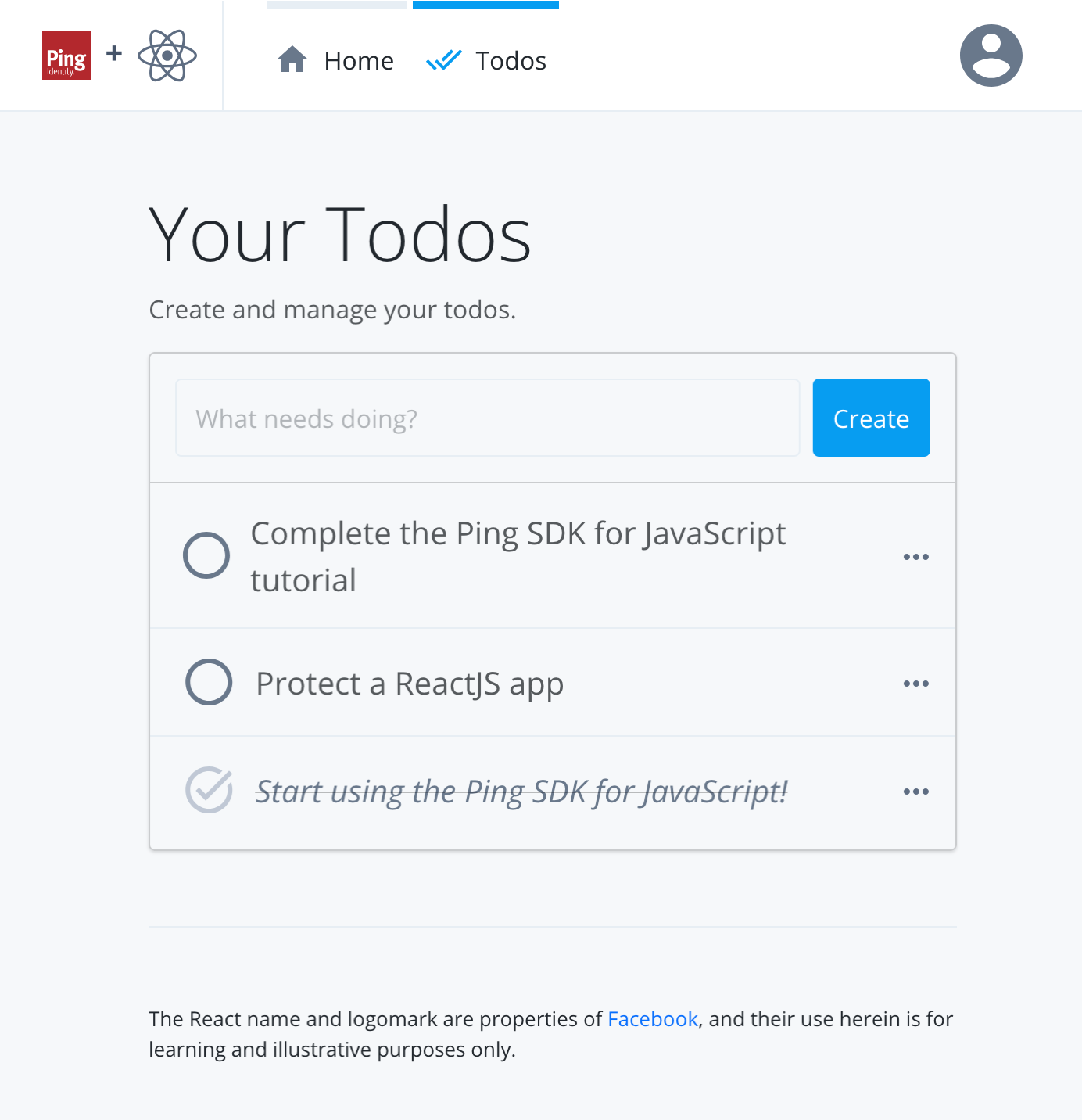 The to-do sample app
