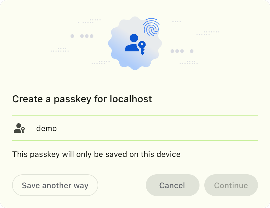 Creating a local Passkey when Authentication Attachment is set to PLATFORM