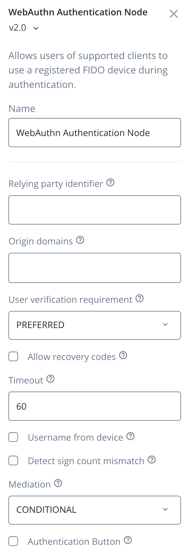 Configuring WebAuthn Authentication nodes for passkey autofill