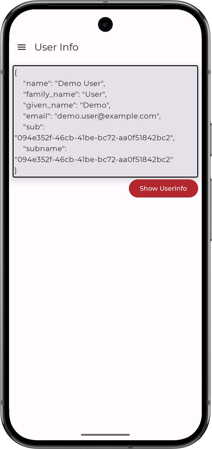 Showing user info in the 'kotlin-oidc' sample app