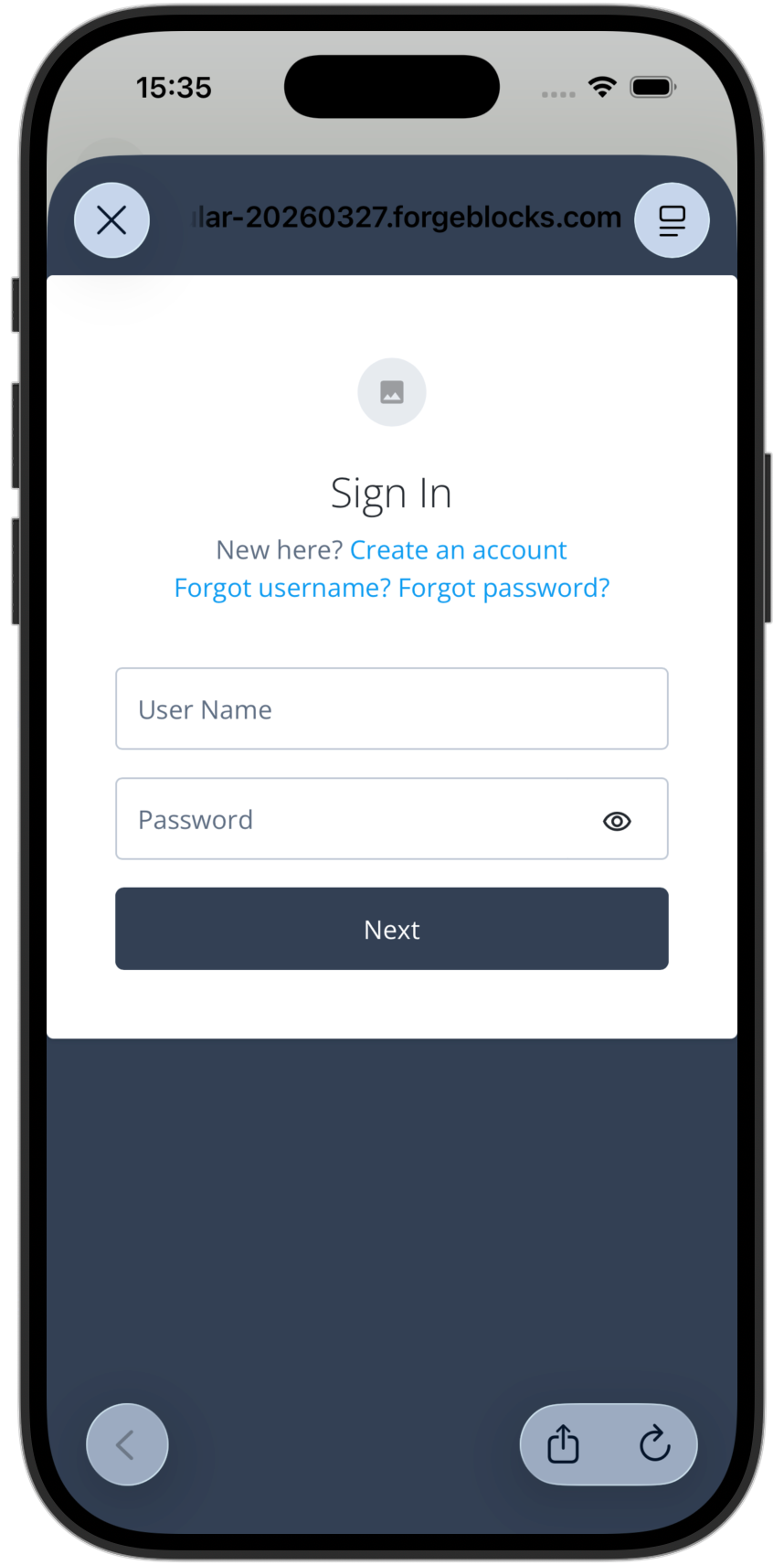 Signing on in the 'swiftui-oidc-module' sample app