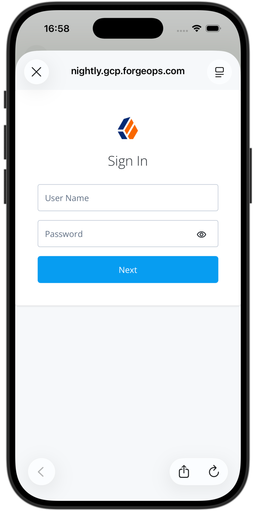 Signing on in the 'swiftui-oidc-module' sample app