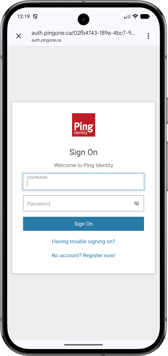 Starting the OIDC login flow in the 'reactnative-oidc' sample app